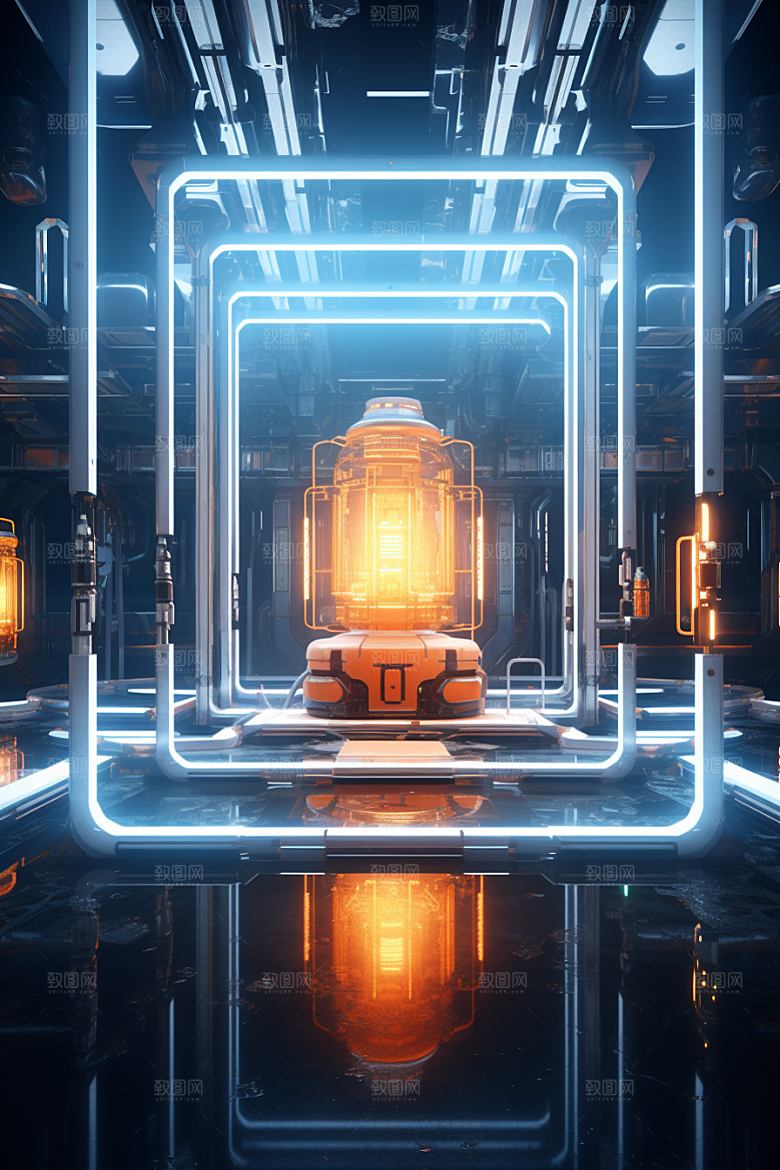 C4D科幻空间空间未来感背景