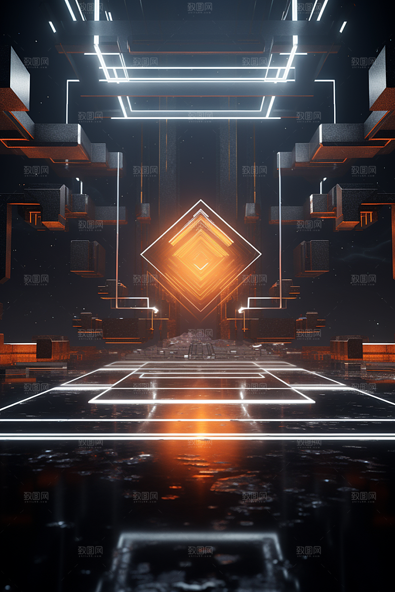 C4D科幻空间渲染想象力背景
