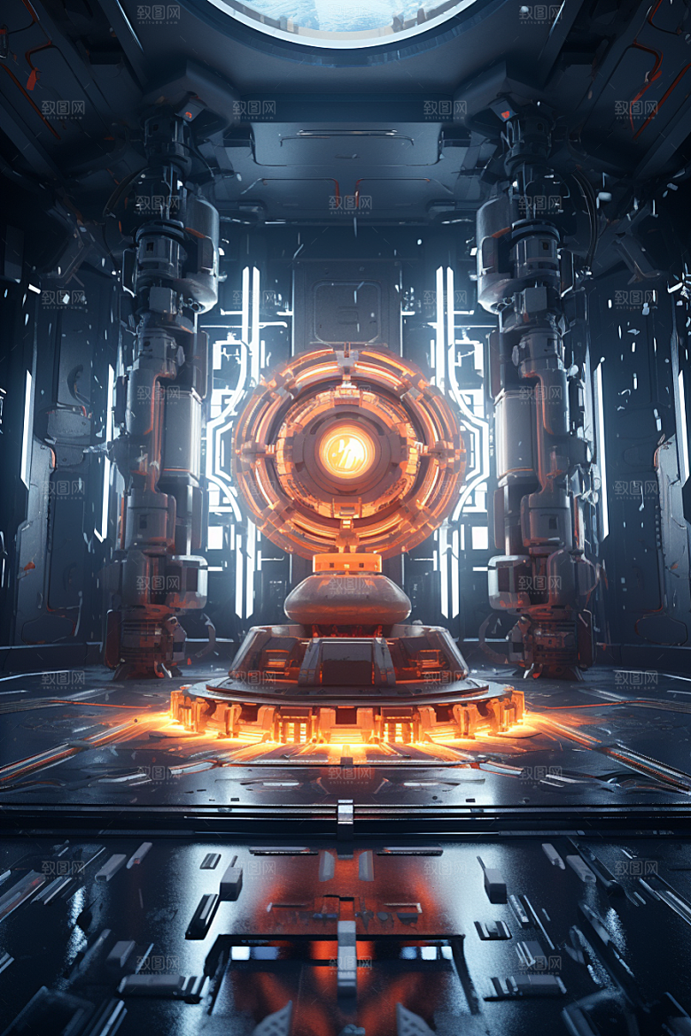 C4D科幻空间模型效果背景
