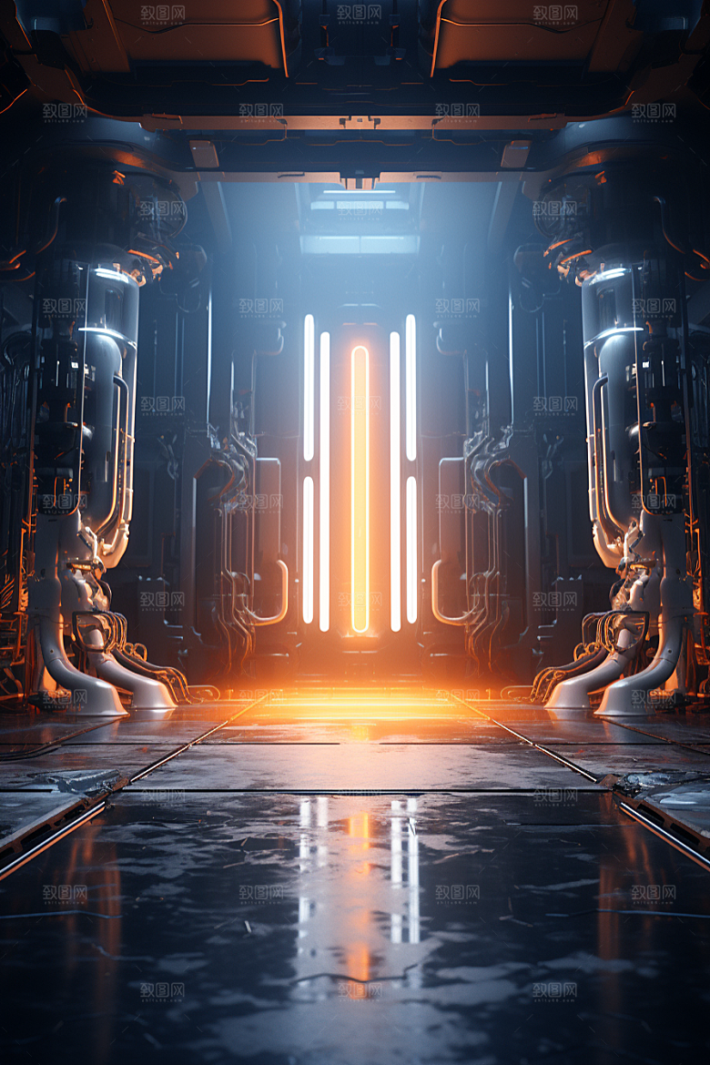 C4D科幻空间未来感渲染背景