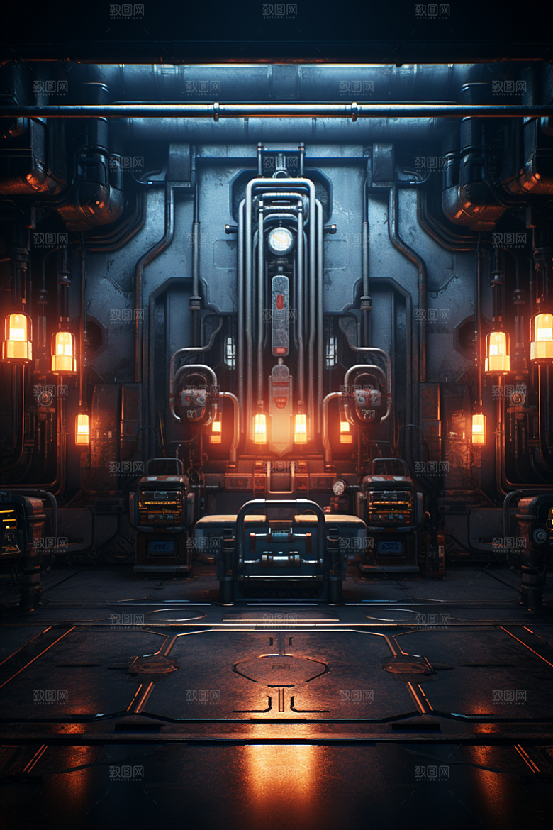 C4D科幻空间模型效果背景