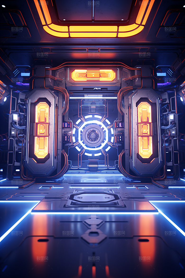 C4D科幻空间未来感科技背景