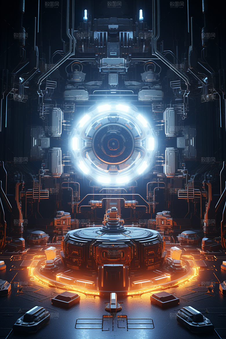C4D科幻空间模型科技背景