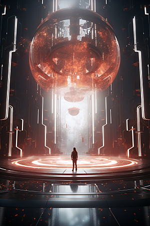 C4D科幻空间模型高清背景