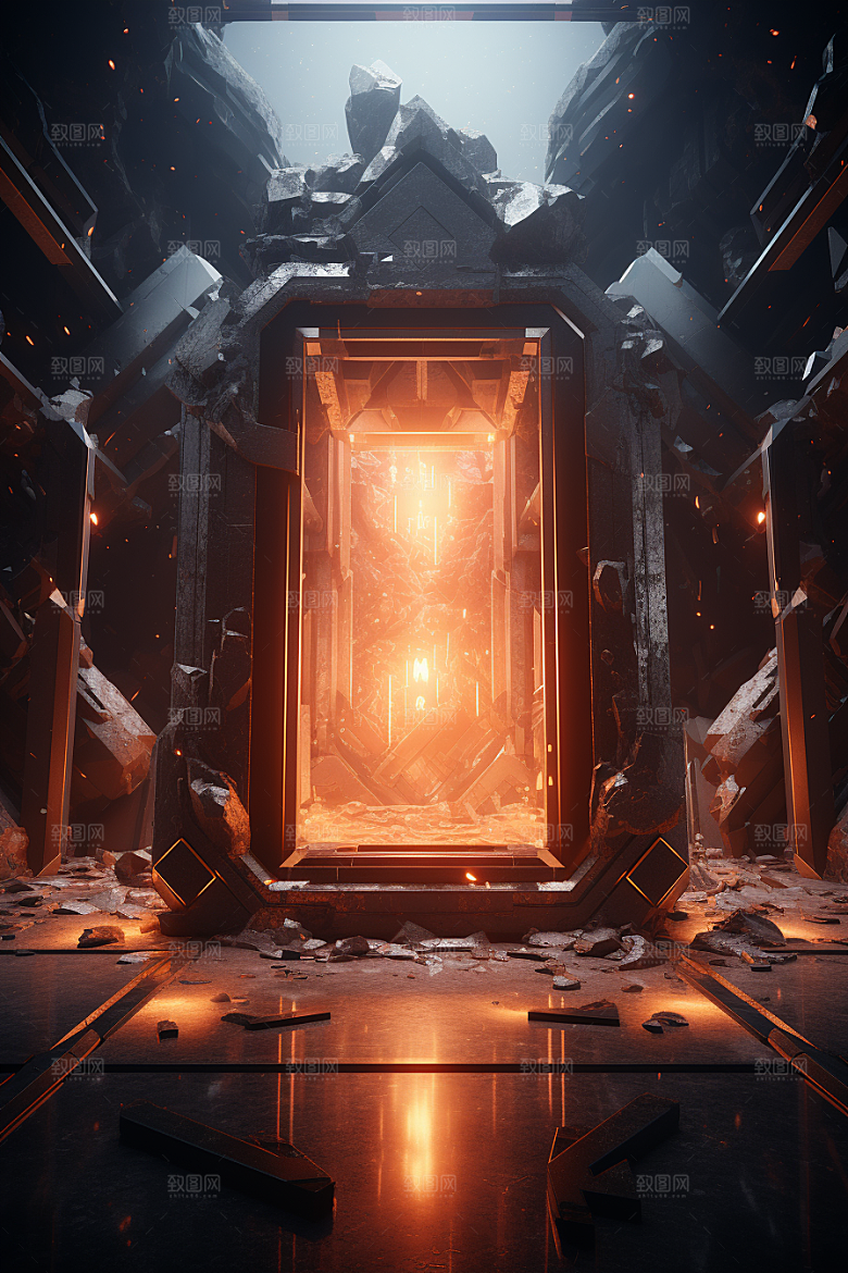 C4D科幻空间想象力立体背景