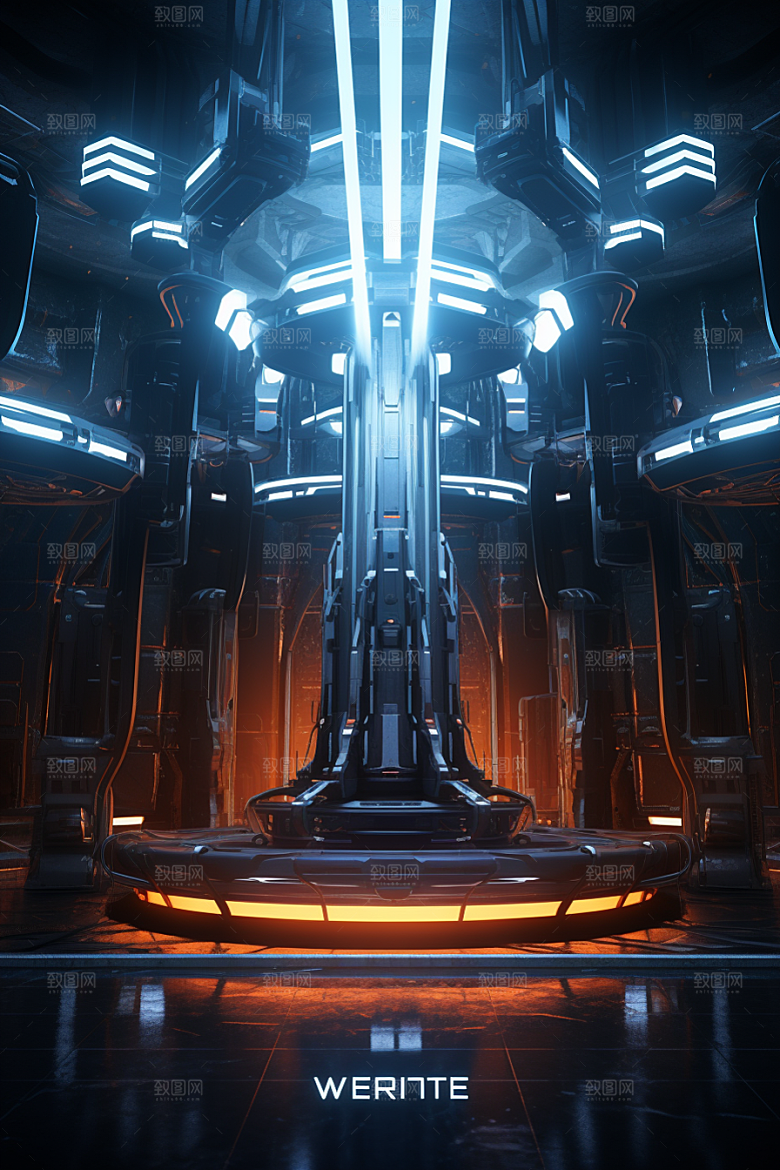 C4D科幻空间未来感立体背景