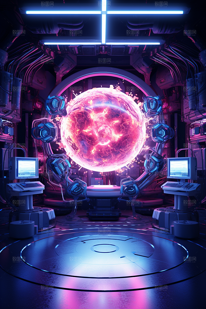 C4D科幻空间未来感立体背景