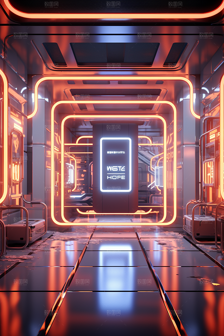 C4D科幻空间想象力渲染背景