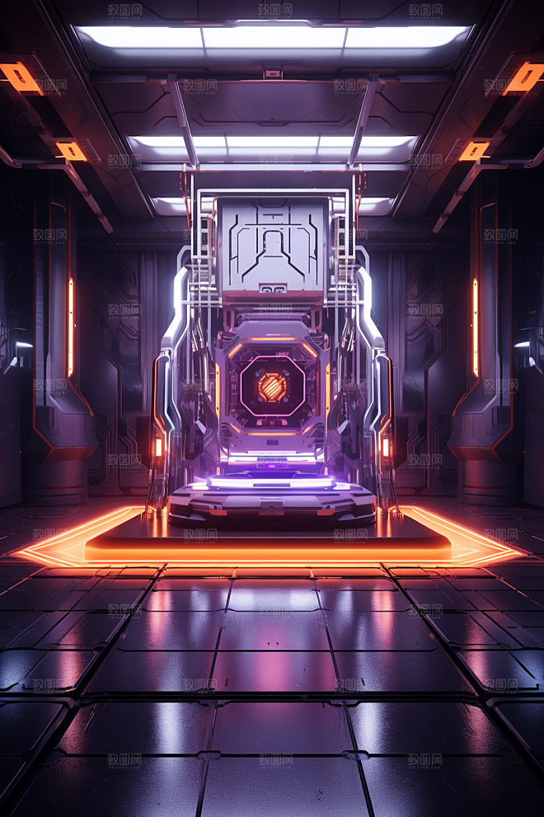 C4D科幻空间效果模型背景