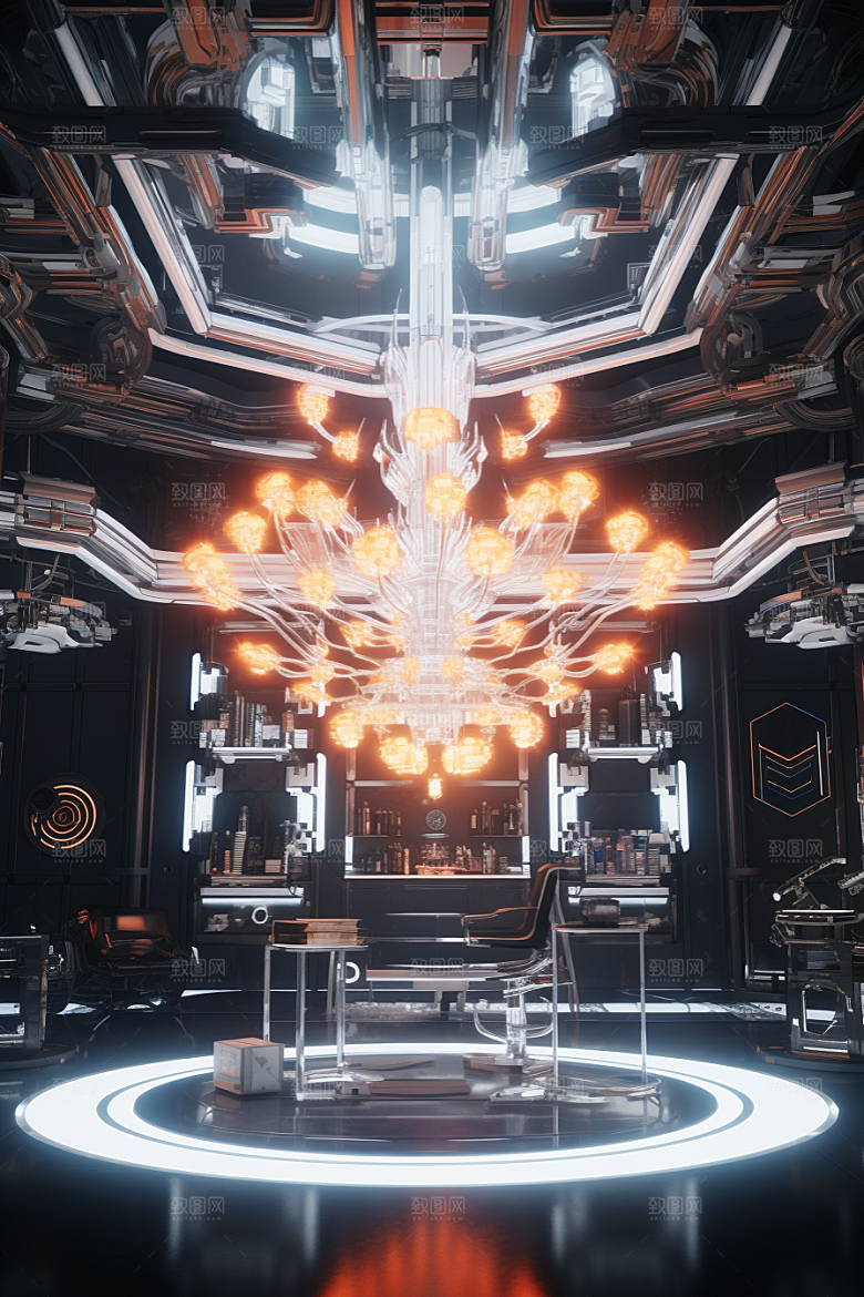 C4D科幻空间未来感立体背景