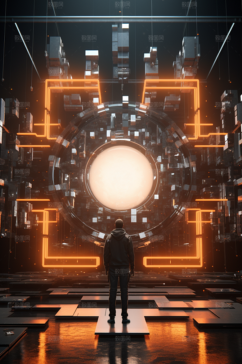 C4D科幻空间立体空间背景