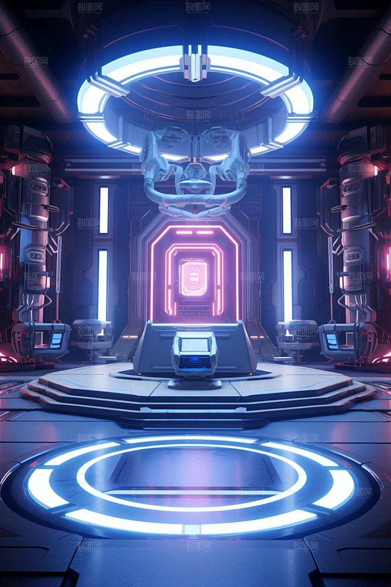 C4D科幻空间模型高清背景
