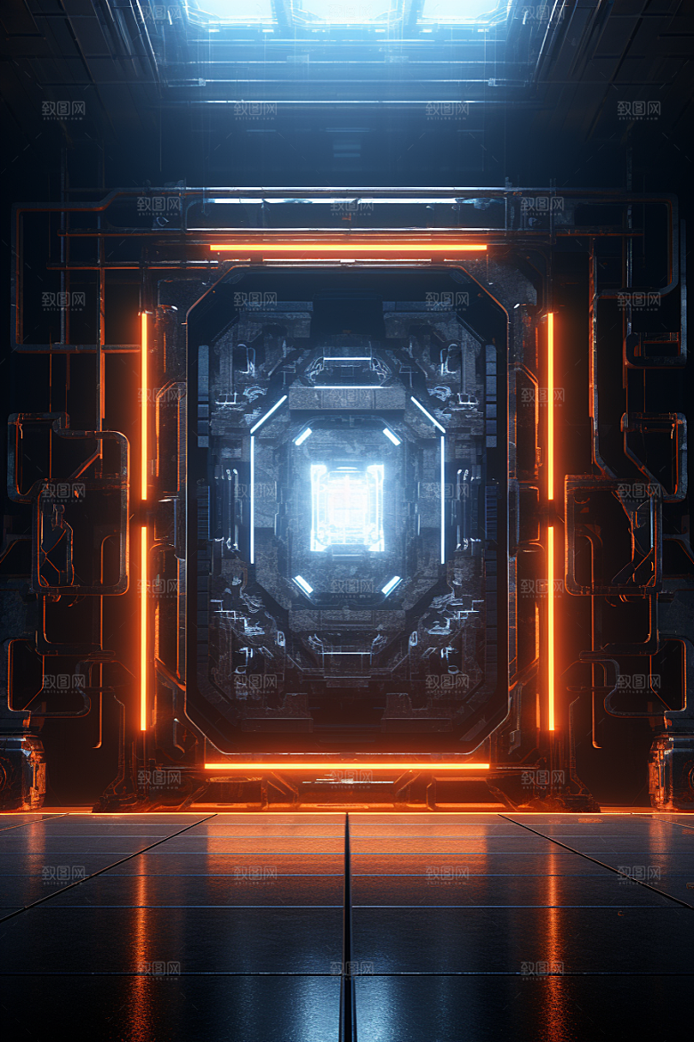 C4D科幻空间空间模型背景