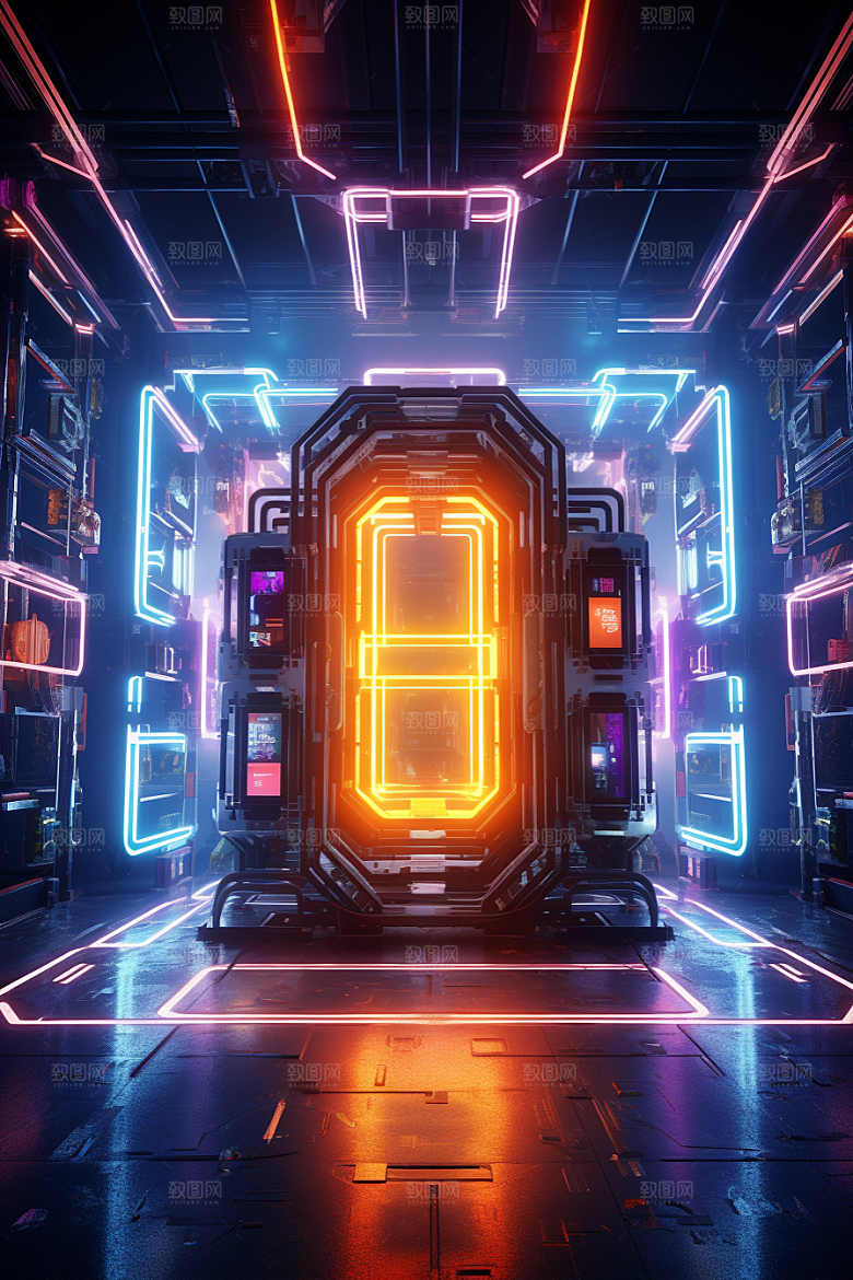 C4D科幻空间效果模型背景