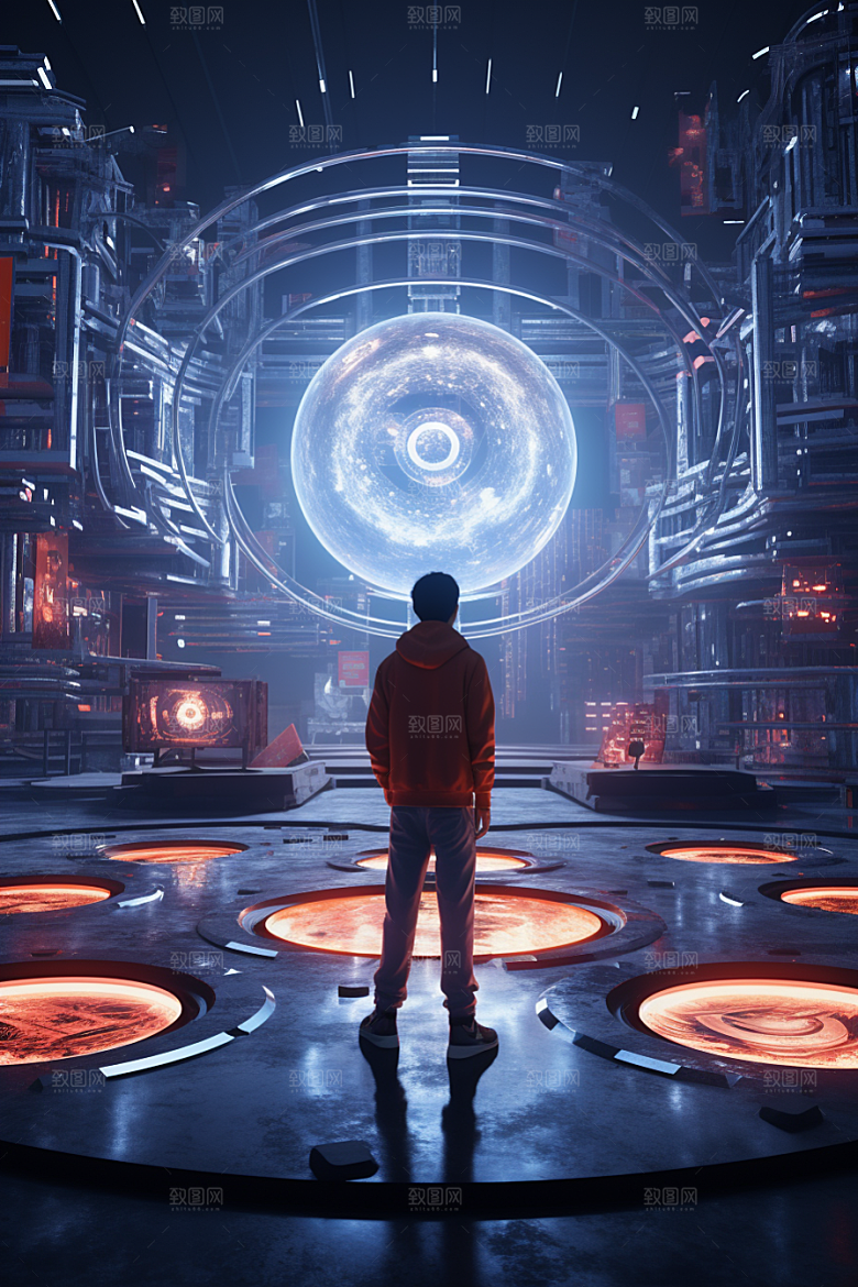 C4D科幻空间立体未来感背景