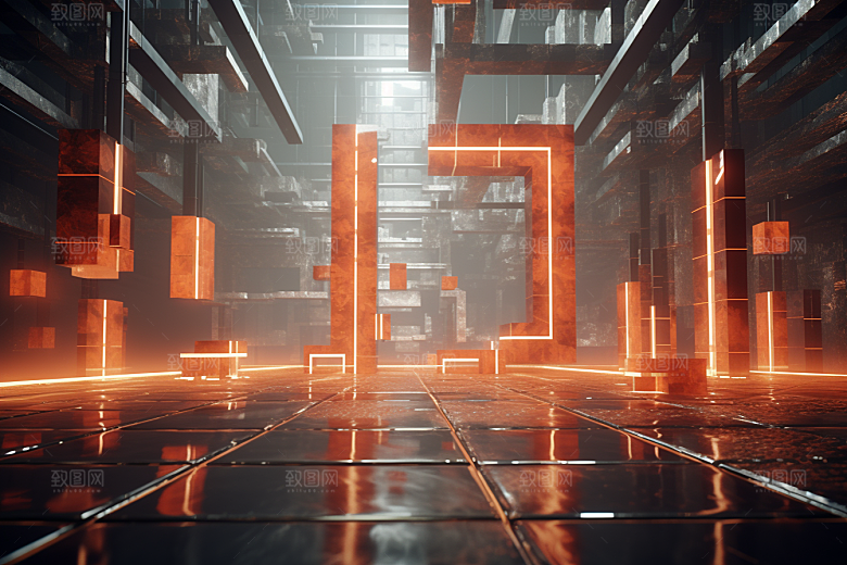 C4D科幻空间效果3D背景