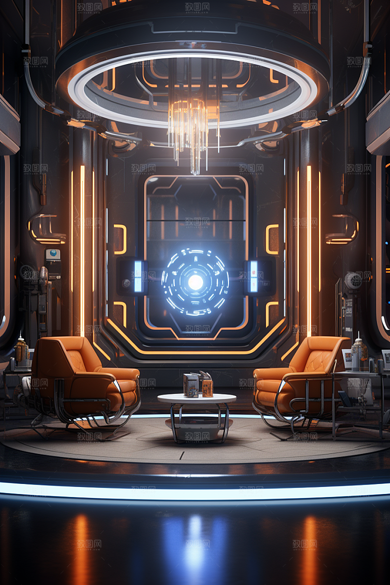 C4D科幻空间效果模型背景