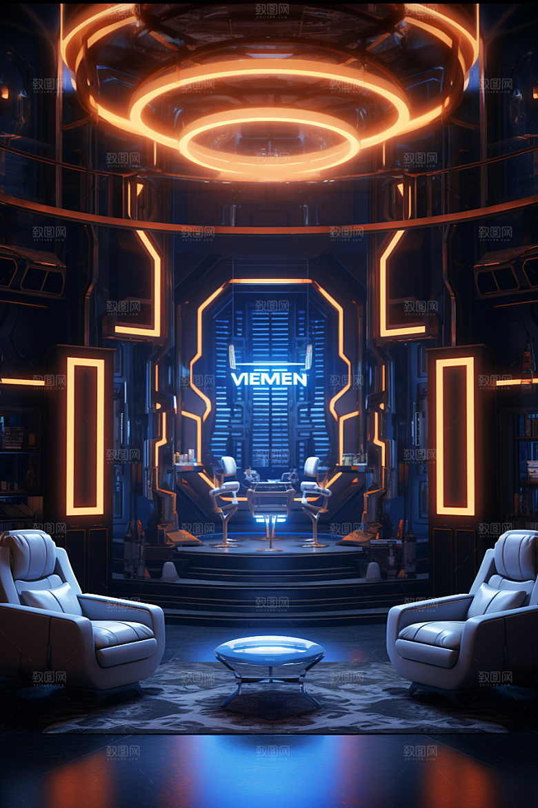 C4D科幻空间立体科技背景