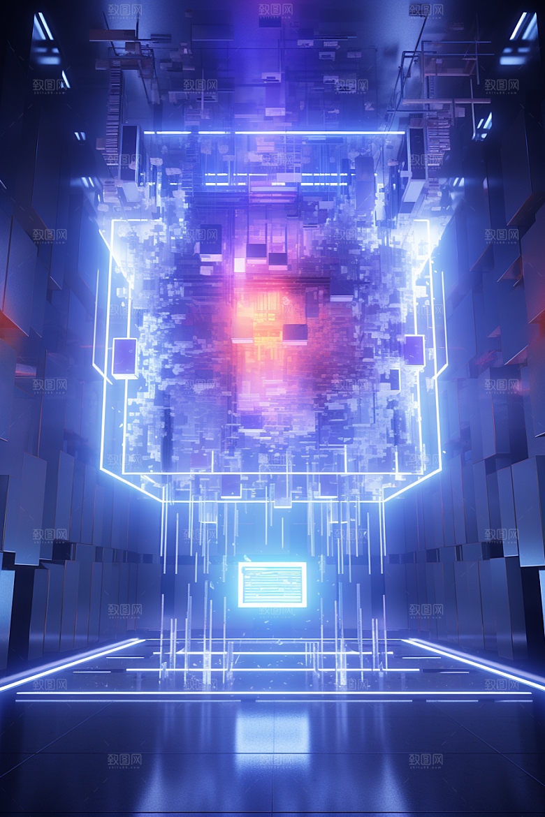 C4D科幻空间未来感模型背景