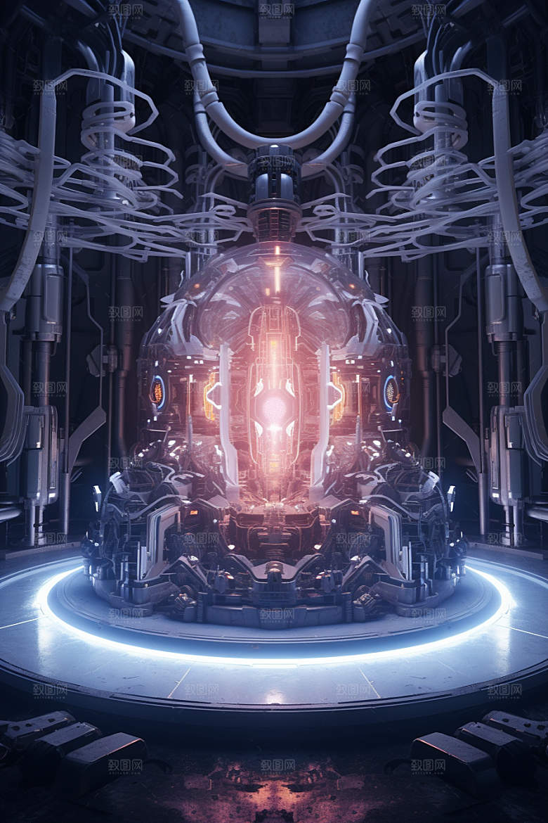 C4D科幻空间立体模型背景
