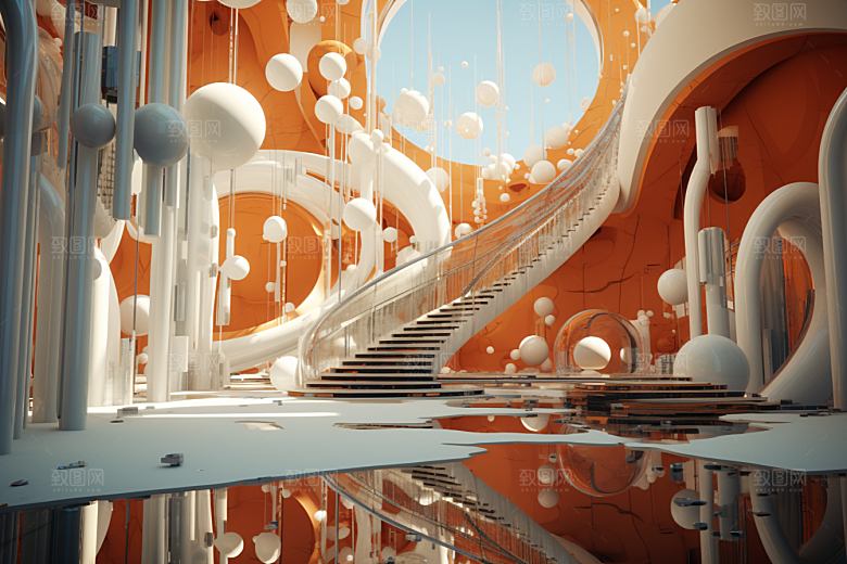 C4D科幻空间科技渲染背景