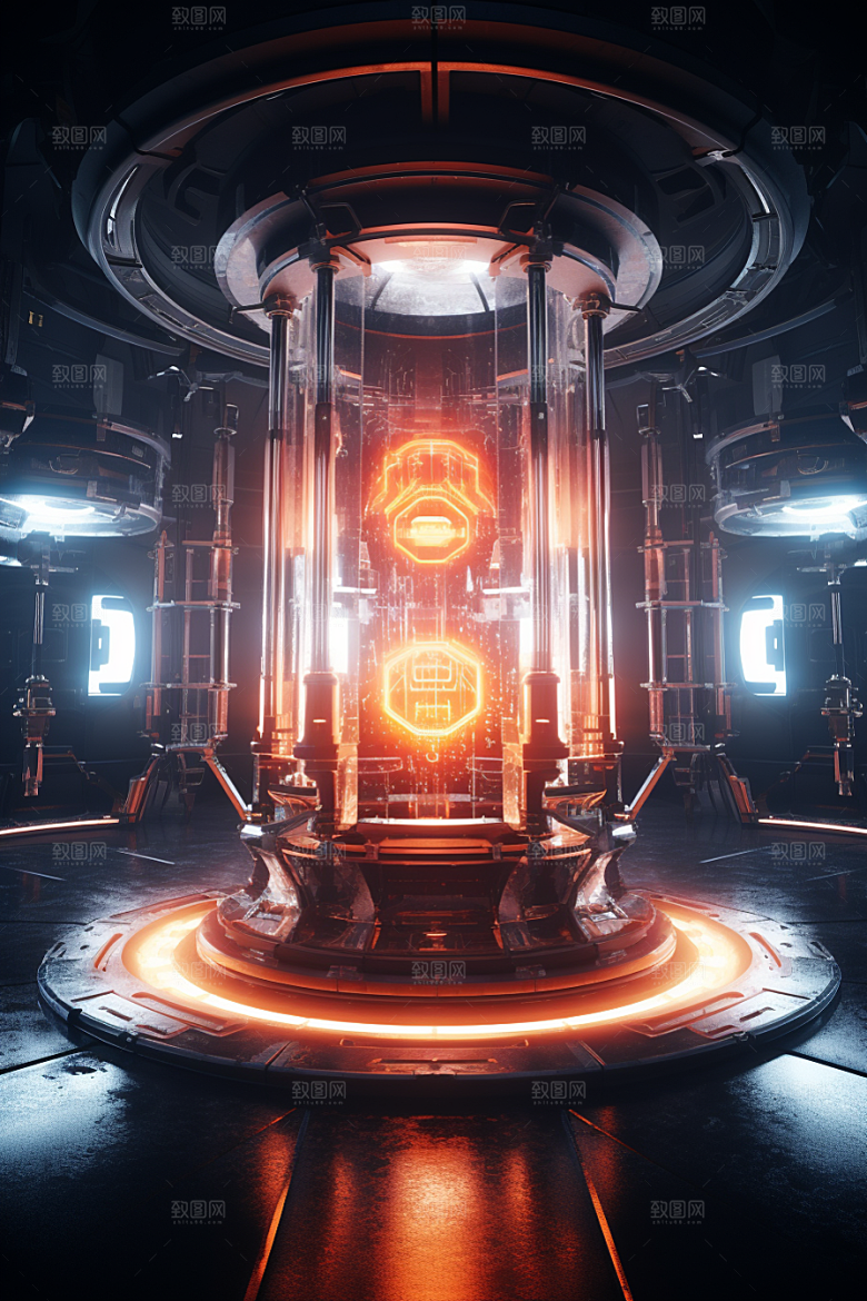 C4D科幻空间模型科技背景