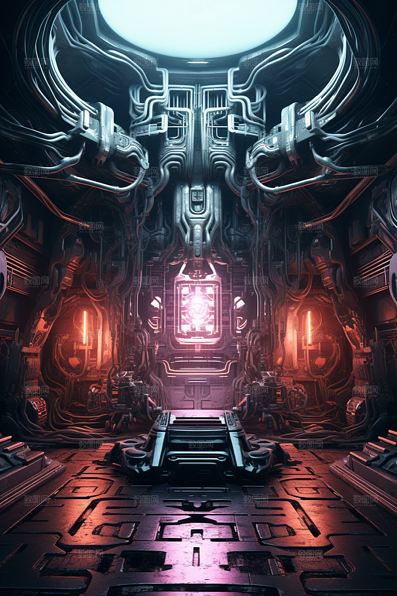 C4D科幻空间未来感效果背景