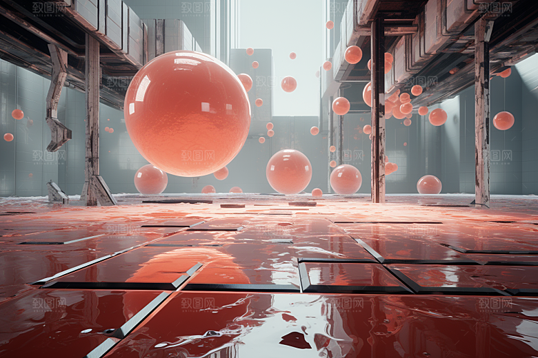 C4D科幻空间渲染未来感背景