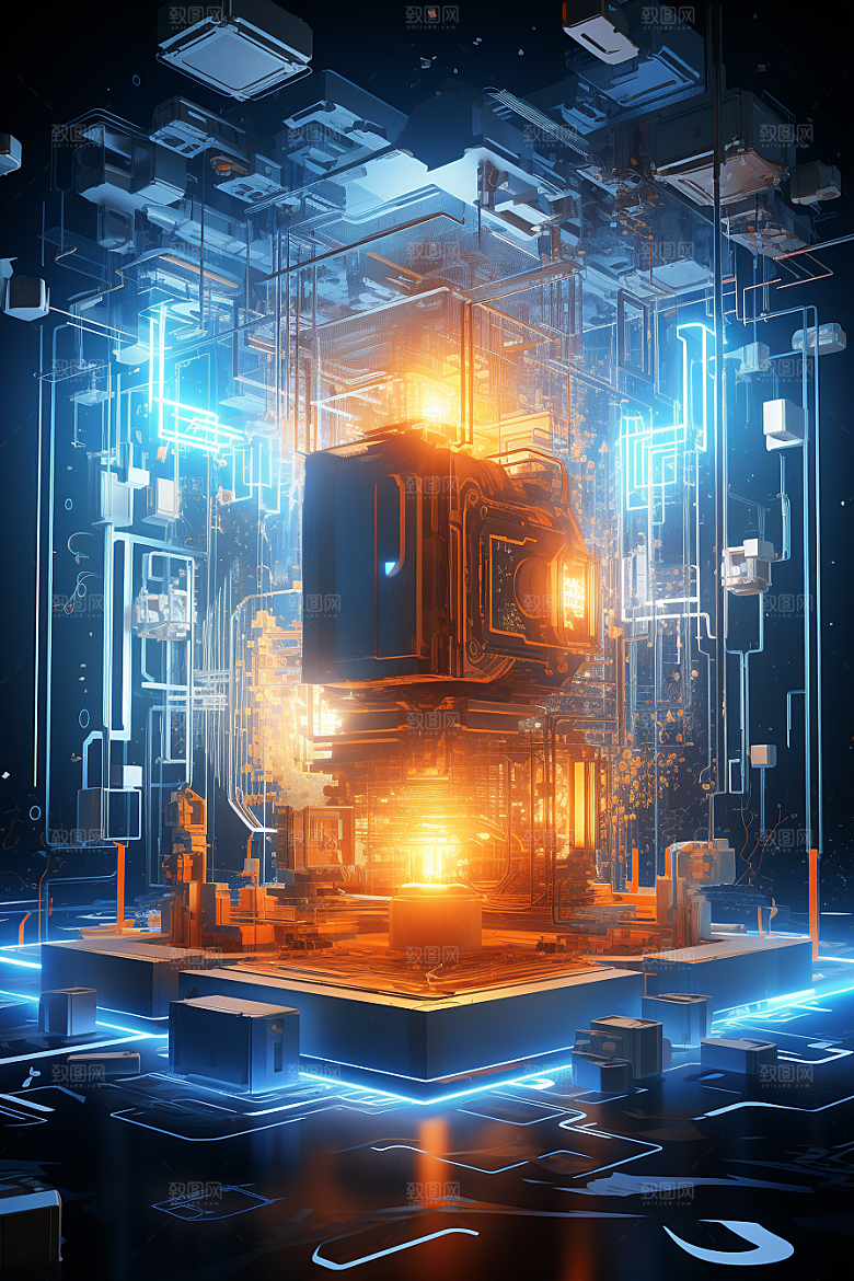 C4D科幻空间3D模型背景