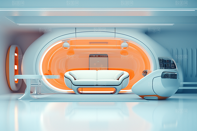 C4D科幻空间渲染立体背景
