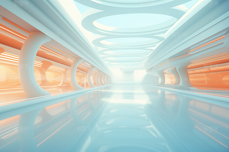 C4D科幻空间未来感渲染背景