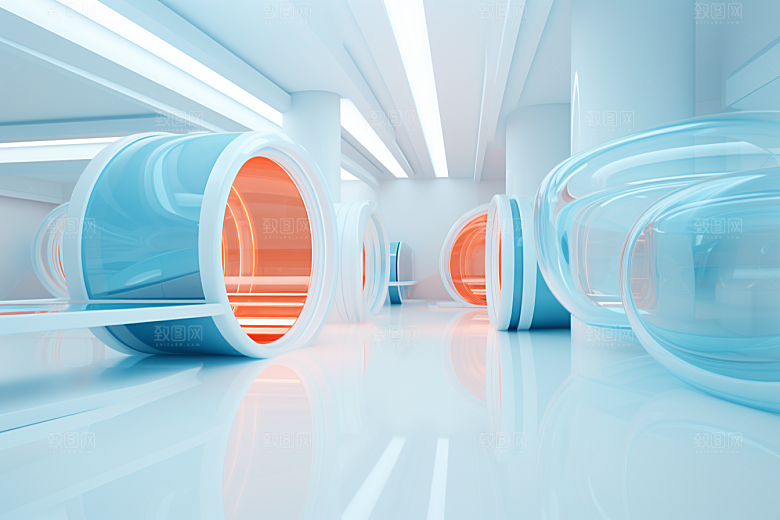 C4D科幻空间立体科技背景