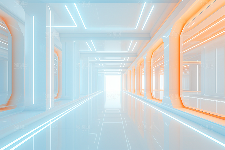 C4D科幻空间未来感渲染背景