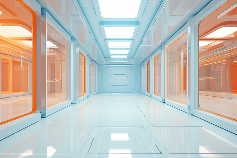 C4D科幻空间渲染立体背景