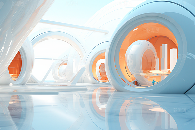 C4D科幻空间未来感空间背景