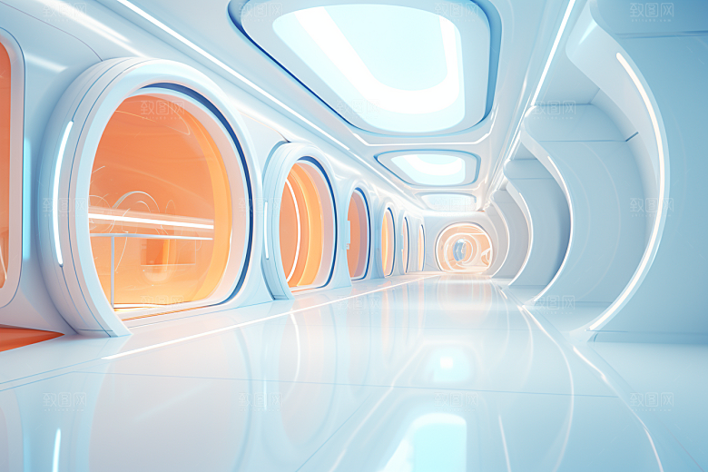 C4D科幻空间立体效果背景