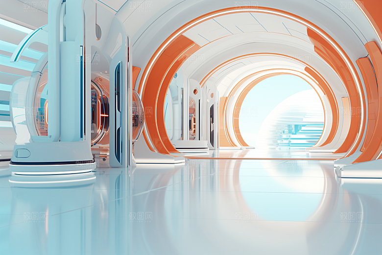 C4D科幻空间模型未来感背景