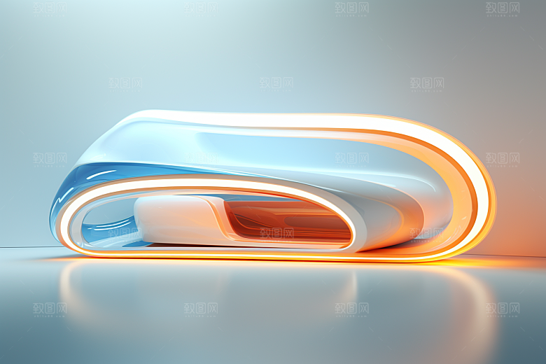 C4D科幻空间模型效果背景