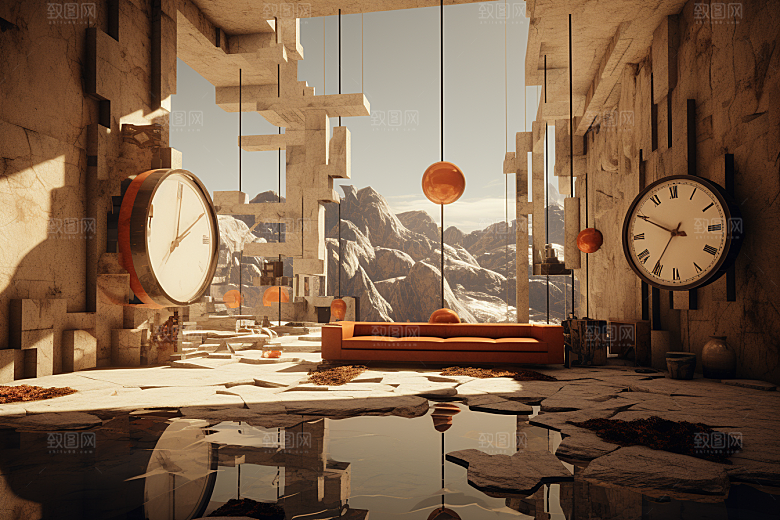 C4D科幻空间空间未来感背景