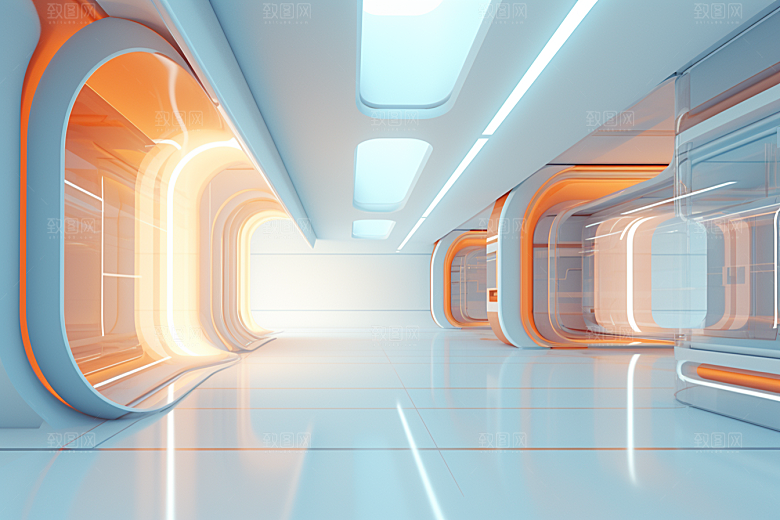 C4D科幻空间空间模型背景