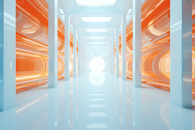 C4D科幻空间立体效果背景