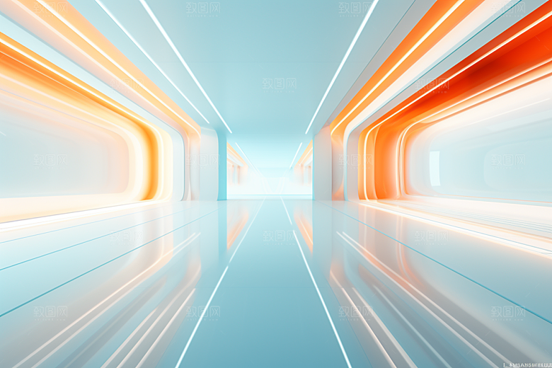 C4D科幻空间模型效果背景