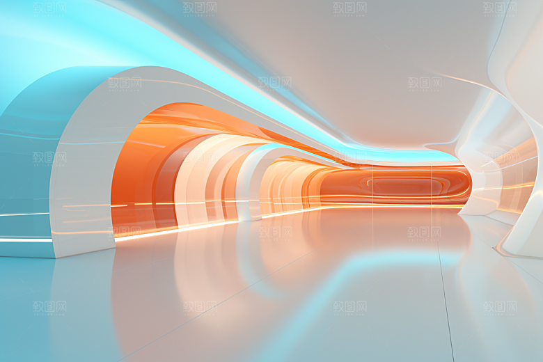 C4D科幻空间立体想象力背景