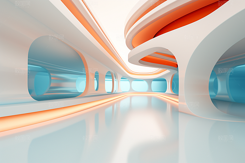 C4D科幻空间3D渲染背景