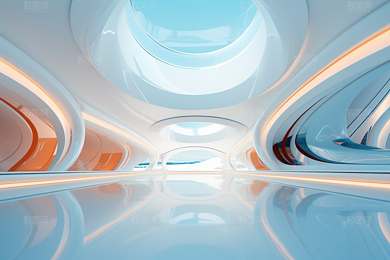 C4D科幻空间模型效果背景