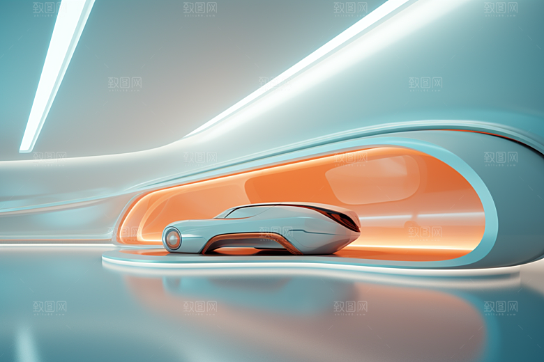 C4D科幻空间立体模型背景