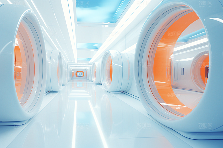 C4D科幻空间立体效果背景