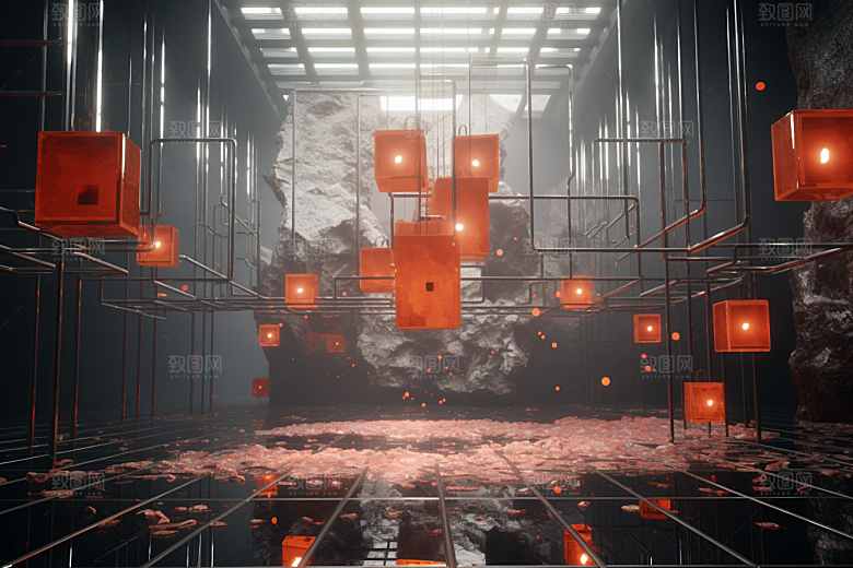 C4D科幻空间立体空间背景