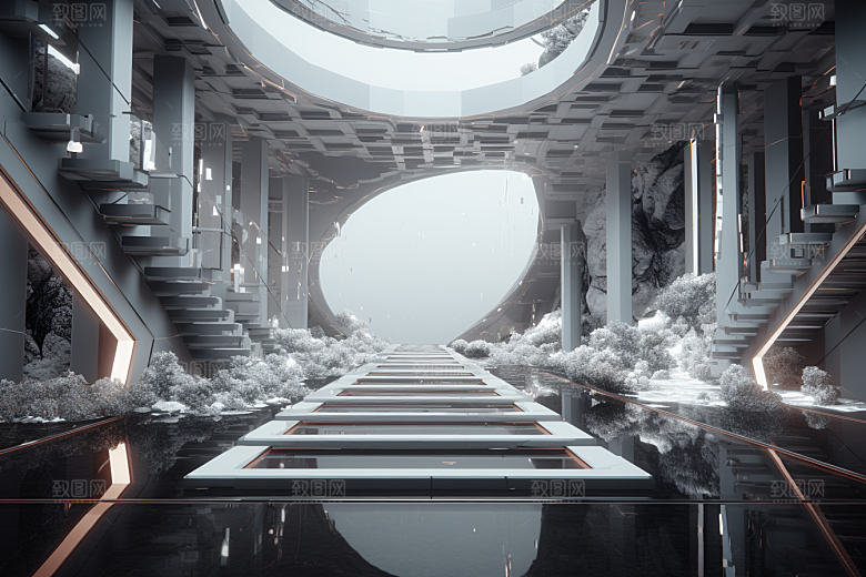 C4D科幻空间3D效果背景