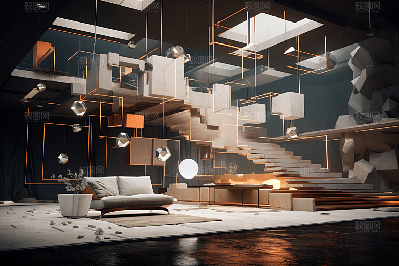 C4D科幻空间想象力渲染背景